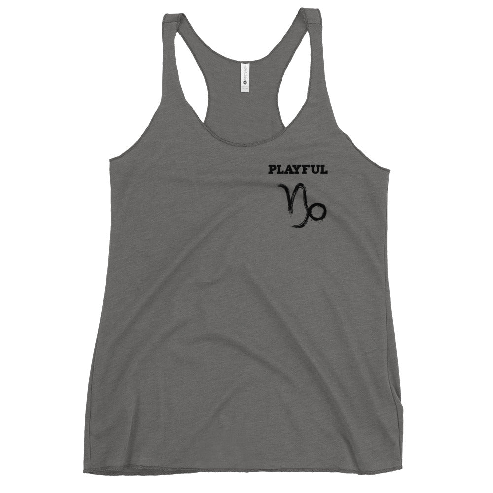 Playful Capricorn Ladies Racerback Tank