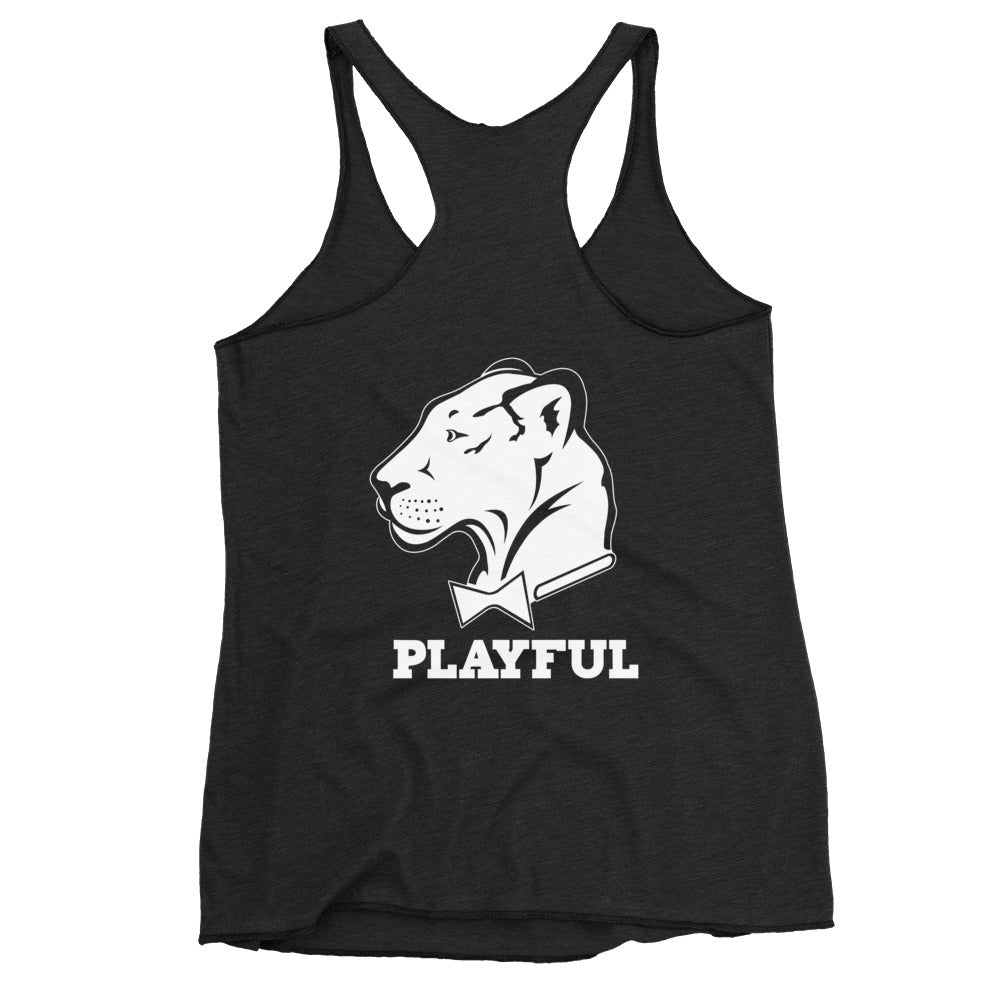 Playful Female Power Racerback Tank