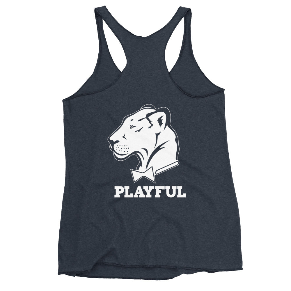Playful Female Power Racerback Tank