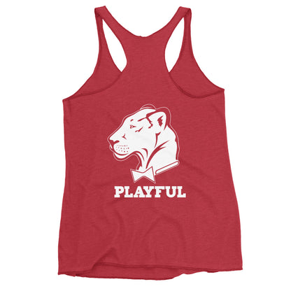 Playful Female Power Racerback Tank
