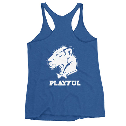 Playful Female Power Racerback Tank