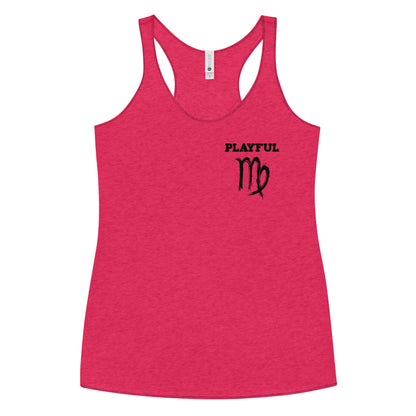 Playful Virgo Ladies Racerback Tank