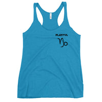 Playful Capricorn Ladies Racerback Tank