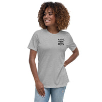 Playful Ladies Black Embroidered RN Relaxed T-Shirt