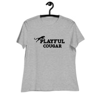 Playful Cougar (Black) Ladies Relaxed T-Shirt