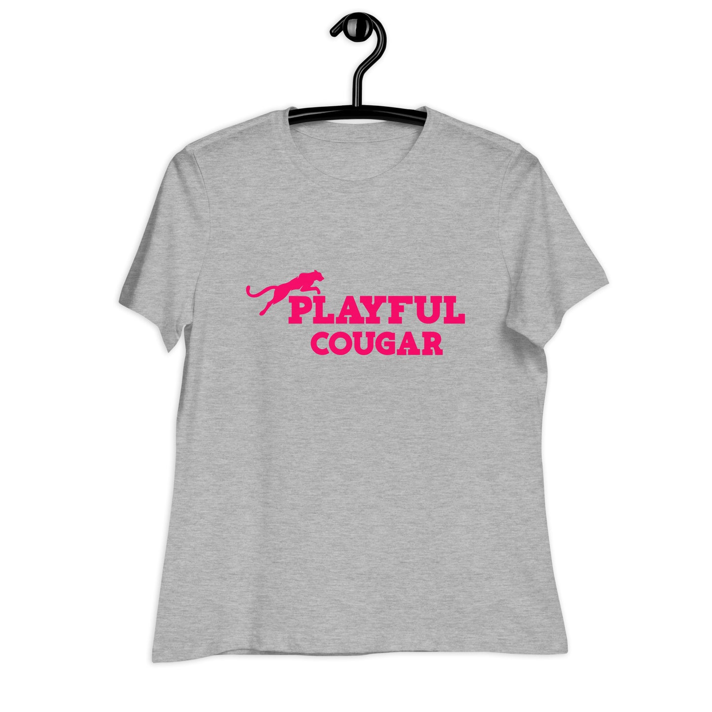 Playful Cougar (Pink) Ladies Relaxed T-Shirt