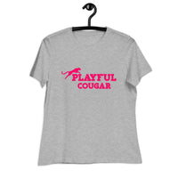 Playful Cougar (Pink) Ladies Relaxed T-Shirt