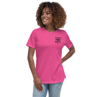 Playful Ladies Black Embroidered RN Relaxed T-Shirt