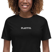 Playful Ladies Embroidered Relaxed T-Shirt