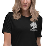 Playful Ladies Embroidered Logo Relaxed T-Shirt