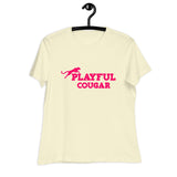 Playful Cougar (Pink) Ladies Relaxed T-Shirt