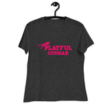 Playful Cougar (Pink) Ladies Relaxed T-Shirt