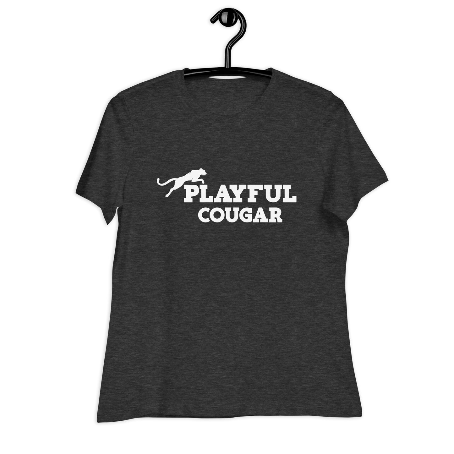 Playful Cougar (White) Ladies Relaxed T-Shirt