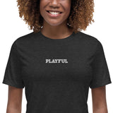 Playful Ladies Embroidered Relaxed T-Shirt
