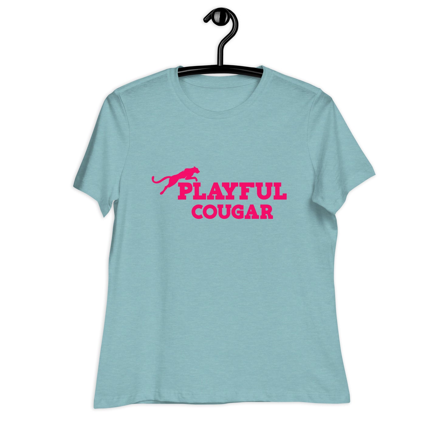 Playful Cougar (Pink) Ladies Relaxed T-Shirt