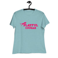 Playful Cougar (Pink) Ladies Relaxed T-Shirt