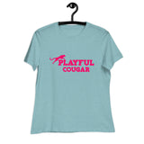 Playful Cougar (Pink) Ladies Relaxed T-Shirt