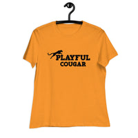 Playful Cougar (Black) Ladies Relaxed T-Shirt