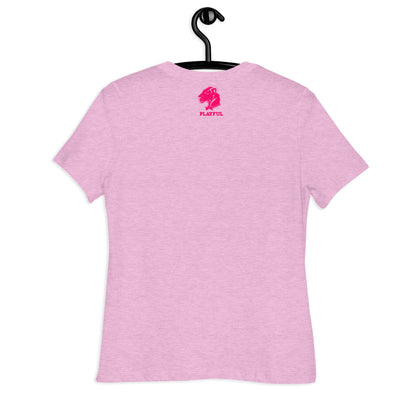 Playful Cougar (Pink) Ladies Relaxed T-Shirt