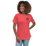 Playful Ladies Black Embroidered RN Relaxed T-Shirt