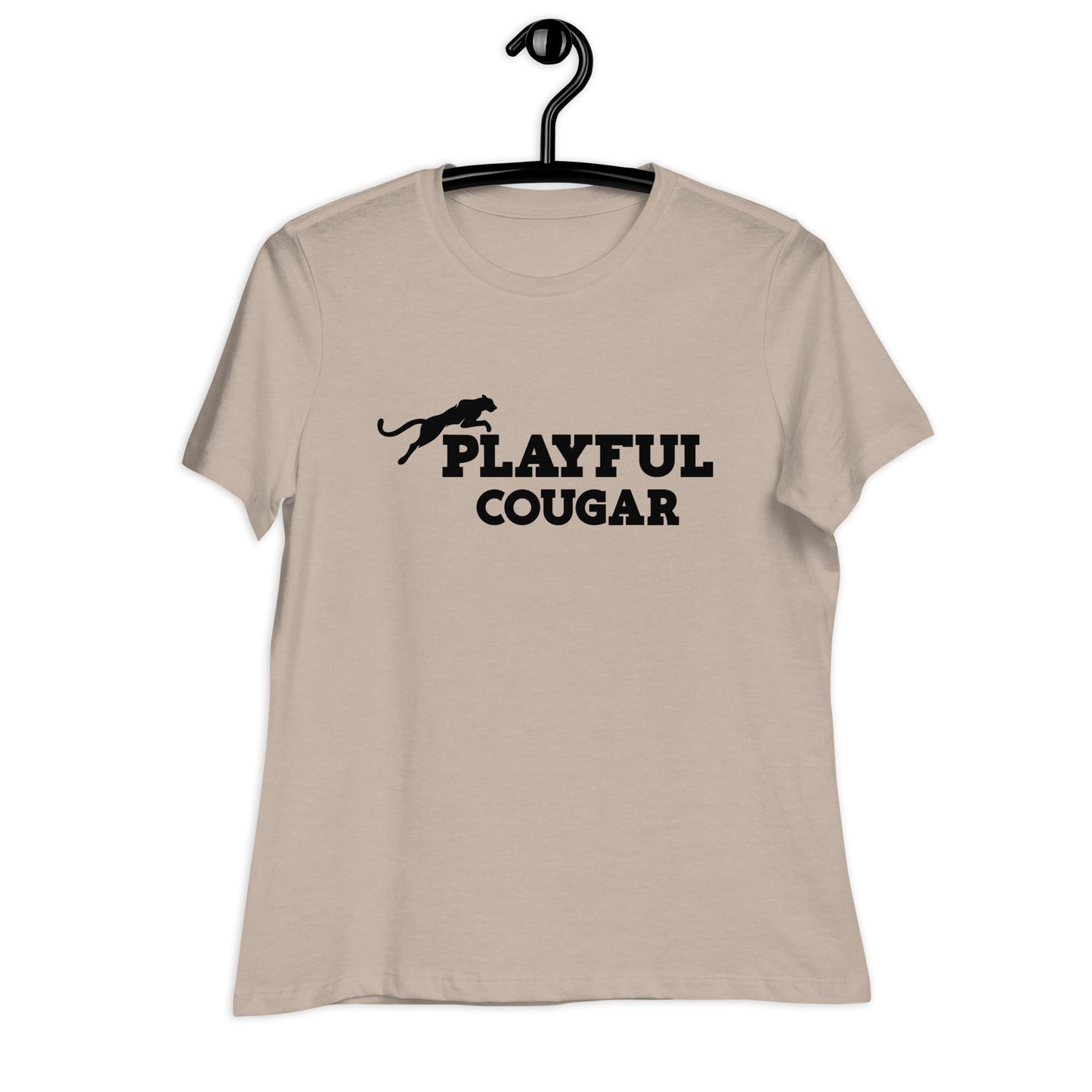 Playful Cougar (Black) Ladies Relaxed T-Shirt