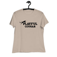 Playful Cougar (Black) Ladies Relaxed T-Shirt