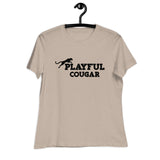 Playful Cougar (Black) Ladies Relaxed T-Shirt