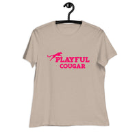 Playful Cougar (Pink) Ladies Relaxed T-Shirt