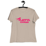 Playful Cougar (Pink) Ladies Relaxed T-Shirt