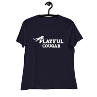 Playful Cougar (White) Ladies Relaxed T-Shirt