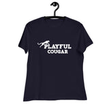Playful Cougar (White) Ladies Relaxed T-Shirt