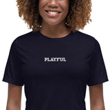 Playful Ladies Embroidered Relaxed T-Shirt