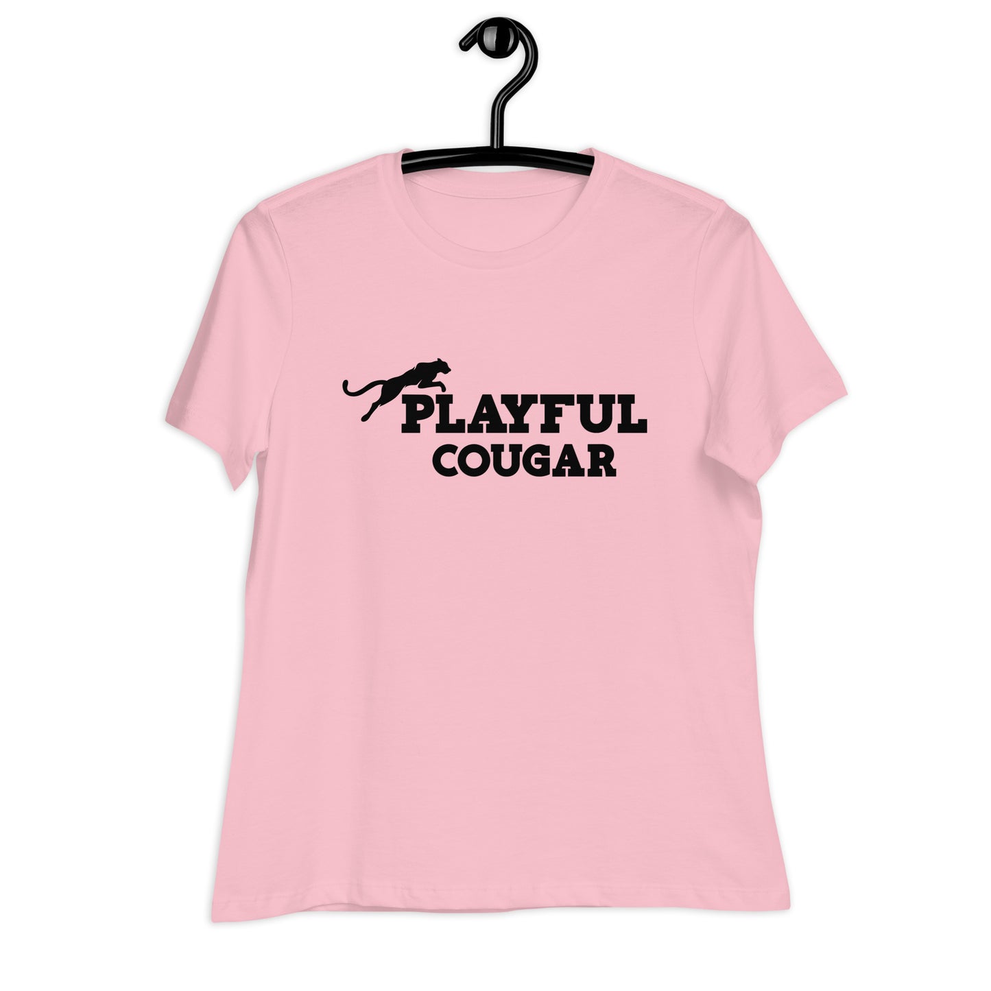 Playful Cougar (Black) Ladies Relaxed T-Shirt