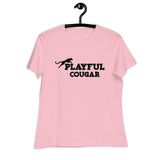 Playful Cougar (Black) Ladies Relaxed T-Shirt