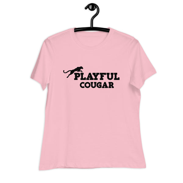 Playful Cougar (Black) Ladies Relaxed T-Shirt