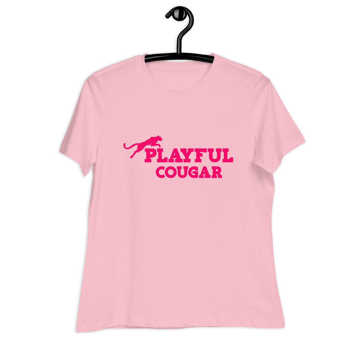 Playful Cougar (Pink) Ladies Relaxed T-Shirt
