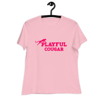 Playful Cougar (Pink) Ladies Relaxed T-Shirt