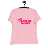 Playful Cougar (Pink) Ladies Relaxed T-Shirt