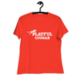 Playful Cougar (White) Ladies Relaxed T-Shirt