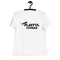 Playful Cougar (Black) Ladies Relaxed T-Shirt
