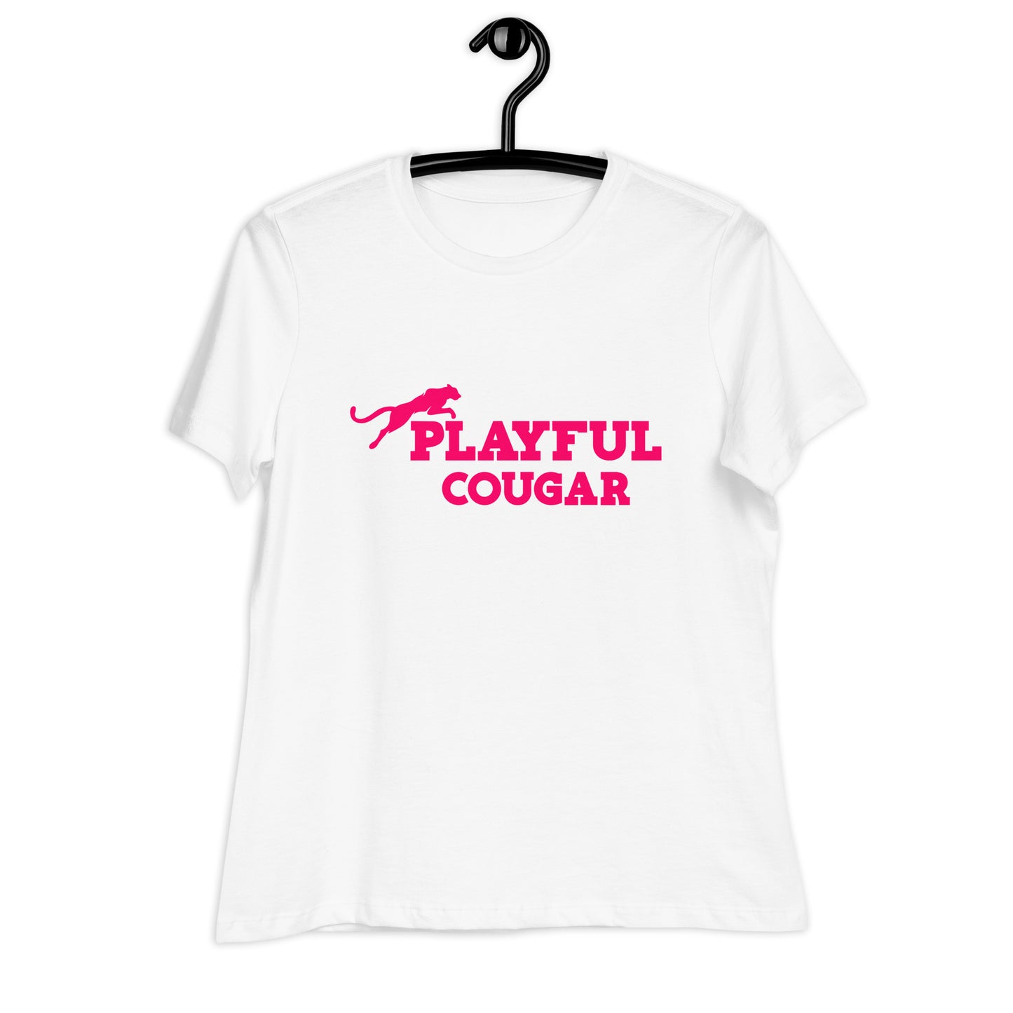 Playful Cougar (Pink) Ladies Relaxed T-Shirt