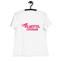 Playful Cougar (Pink) Ladies Relaxed T-Shirt