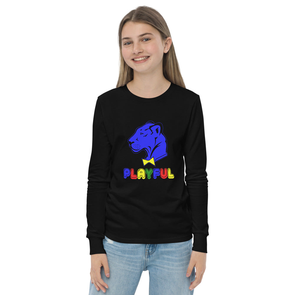 Playful Kids Blue Logo Long Sleeve Tee