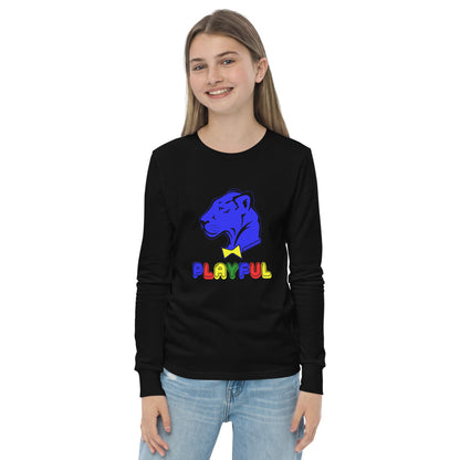Playful Kids Blue Logo Long Sleeve Tee