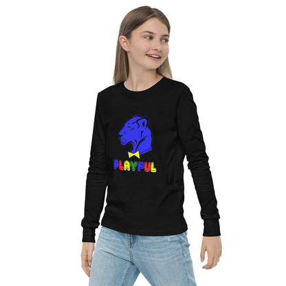 Playful Kids Blue Logo Long Sleeve Tee