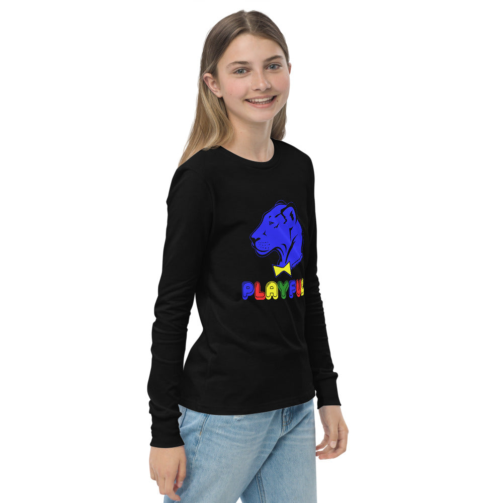 Playful Kids Blue Logo Long Sleeve Tee