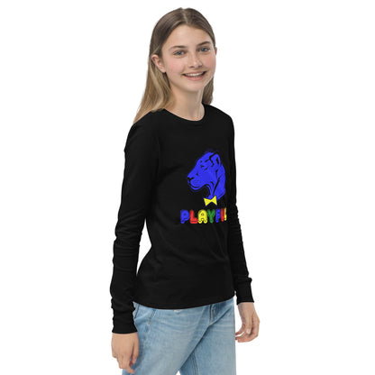 Playful Kids Blue Logo Long Sleeve Tee